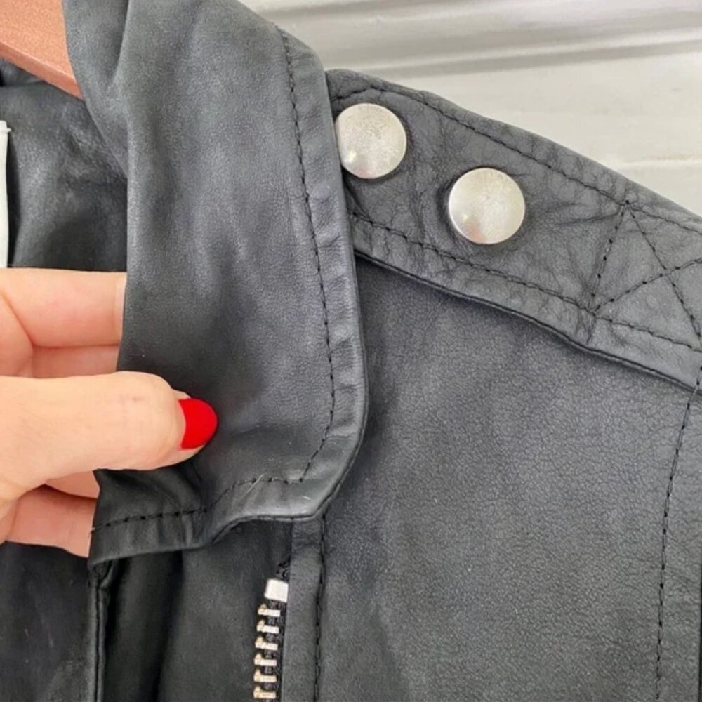 IRO Tajime Lamb Leather Suede Biker Jacket - Picture 7 of 14